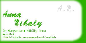 anna mihaly business card